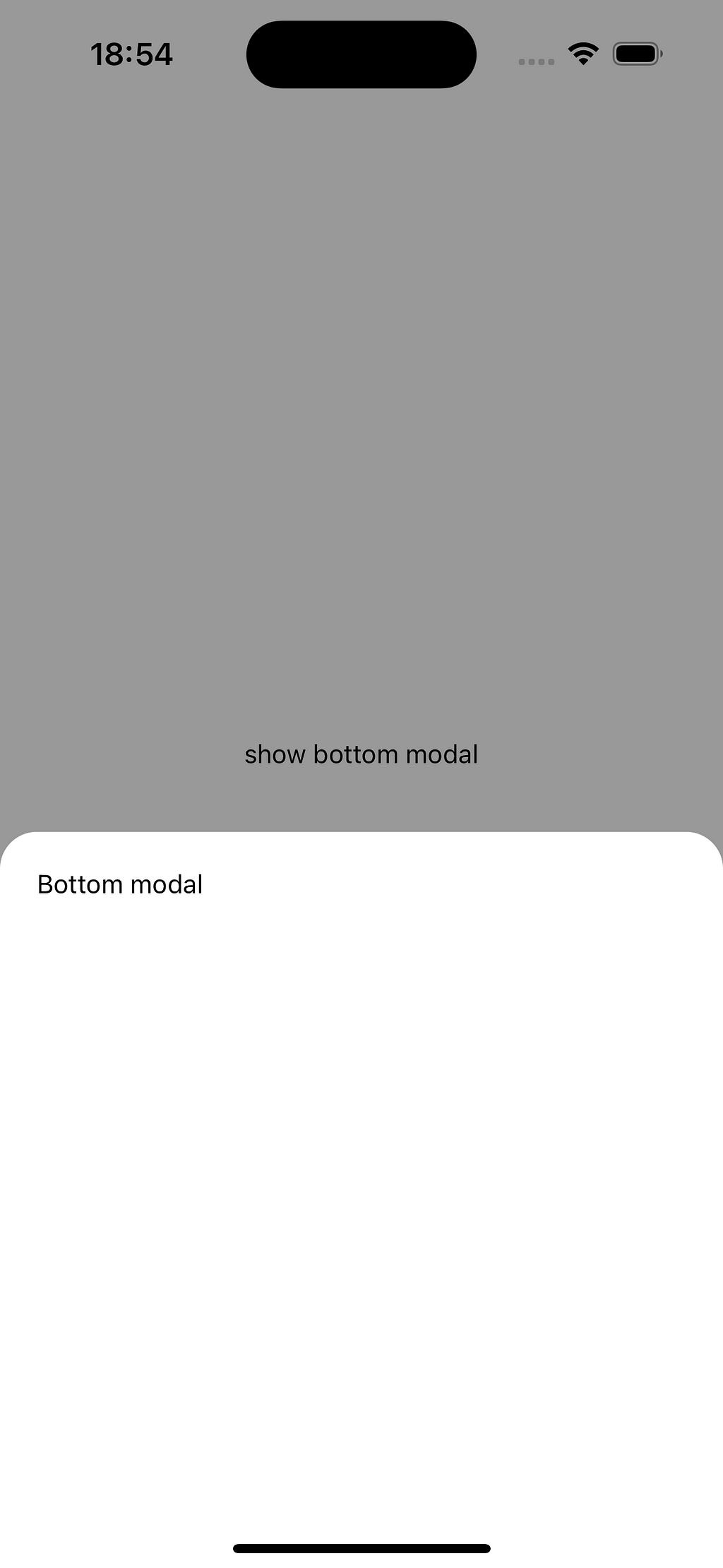 Bottom modal preview