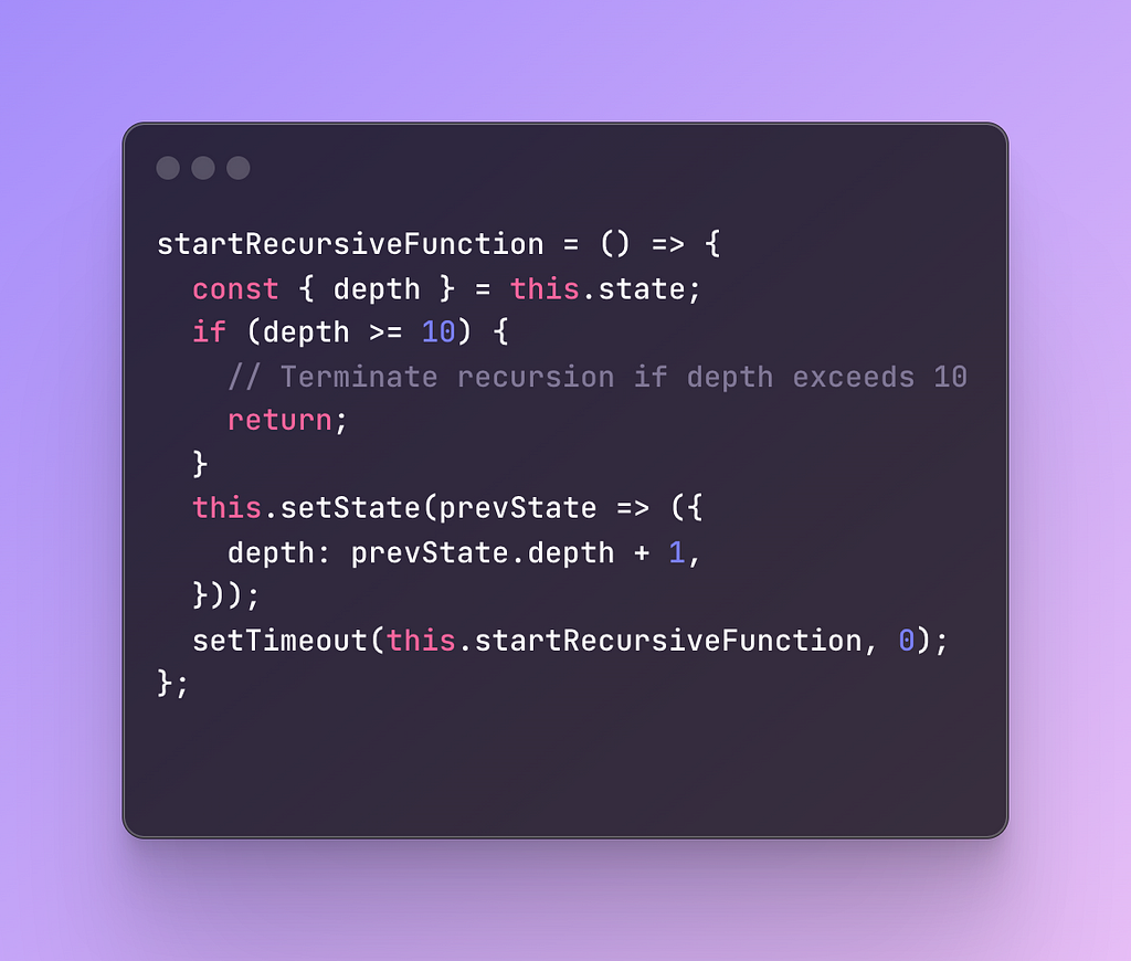 Recursive function with termination on certain condition