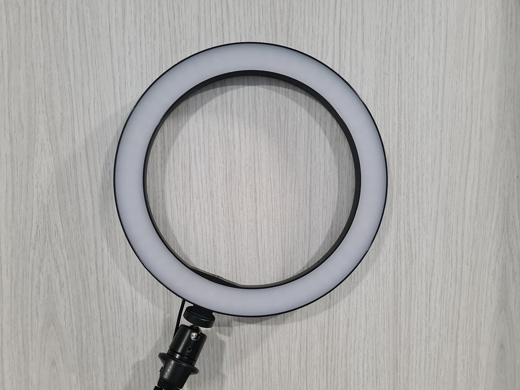 Figure 9. A ring light, some of them have a 1/4 screw tunnel to attach a phone clip in the middle.