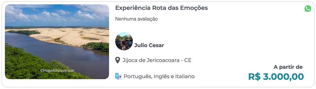 Experiência Rota das Emoções Julio Cesar contact info