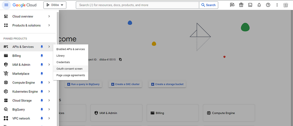 Google Cloud Console, OAuth Consent Page