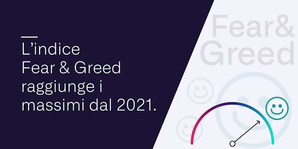 L’indice Cripto Fear & Greed raggiunge i massimi dal 2021.