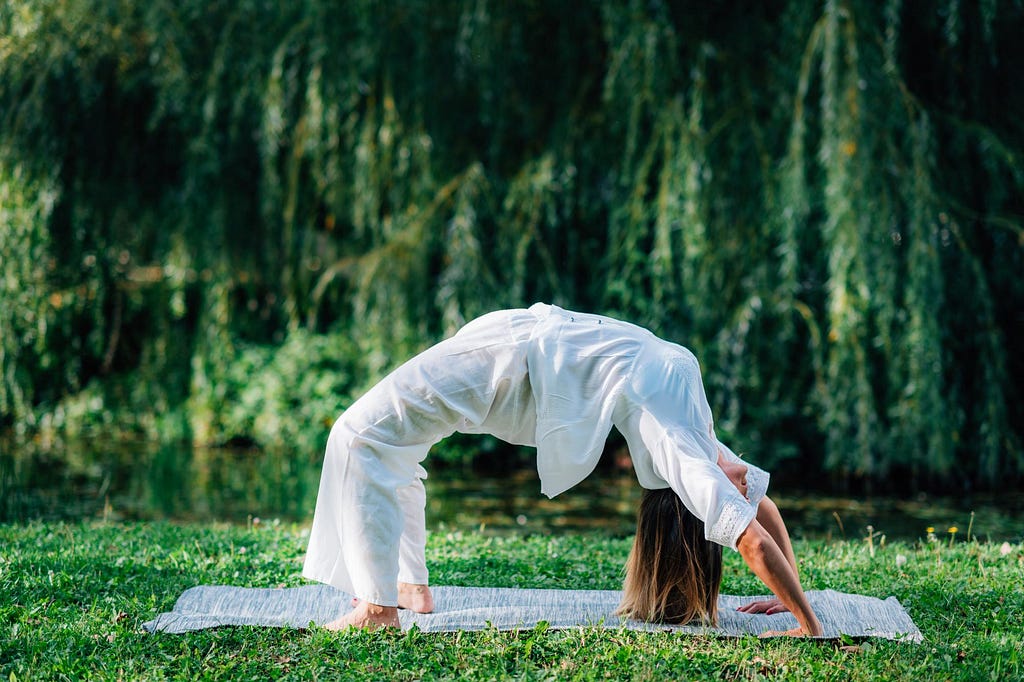 women doing chakrasana as a part of Hatha Yoga Practice