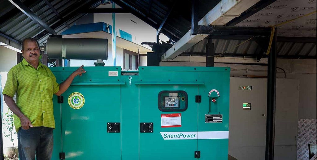 Installation of a 20 kVA green colour generator