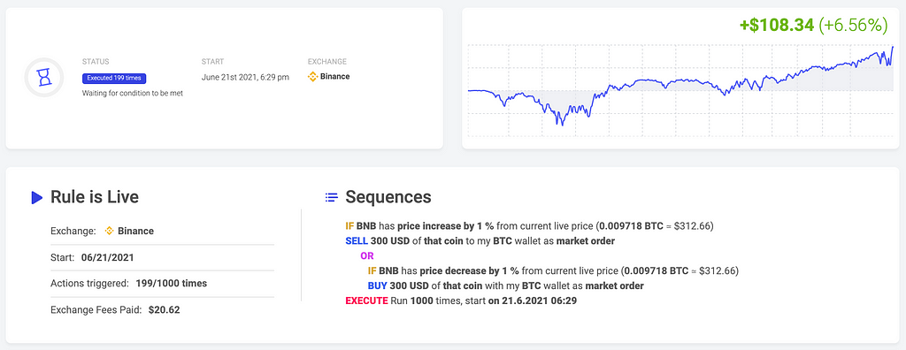 Example of a grid trading bot with Coinrule