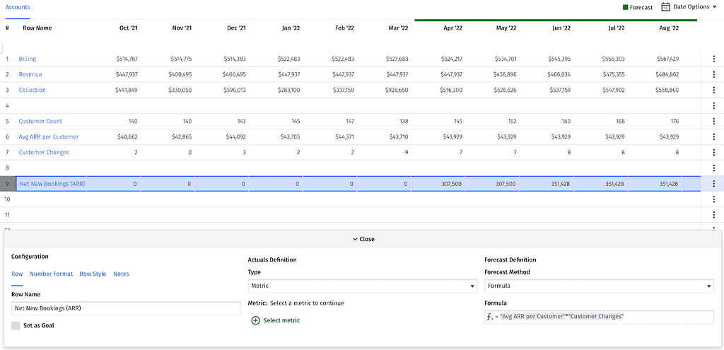 Mosaic Topline Planner walkthrough — net new bookings ARR forecast