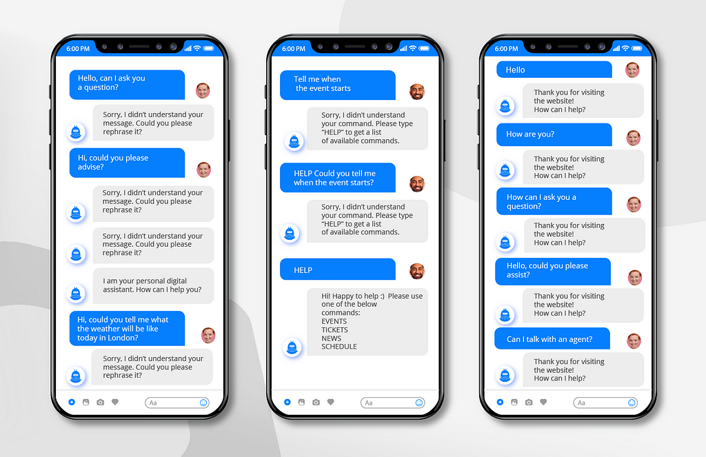 Examples of bad chatbot conversations