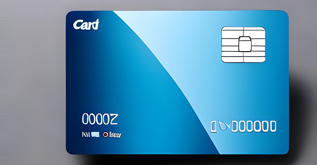 The image shows a blue color modern credit card that talks about the issuer processor service providers in the US.