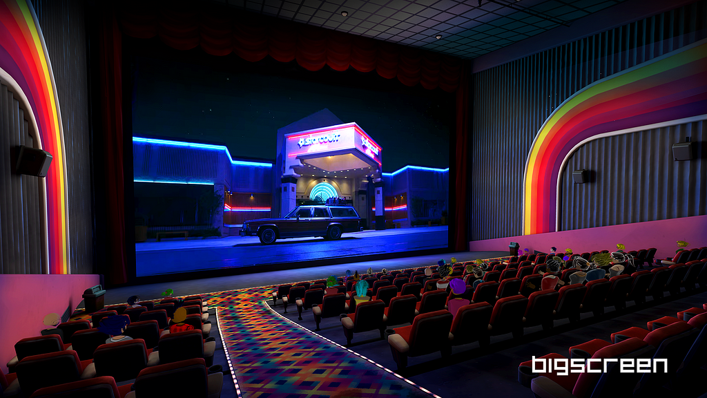 Bigscreen’s new Retro Cinema environment is designed to look like theaters from the 70s and 80s