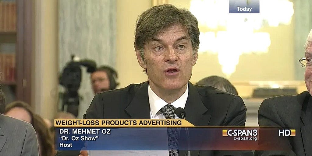 Dr. Oz defending miracle weight loss pills