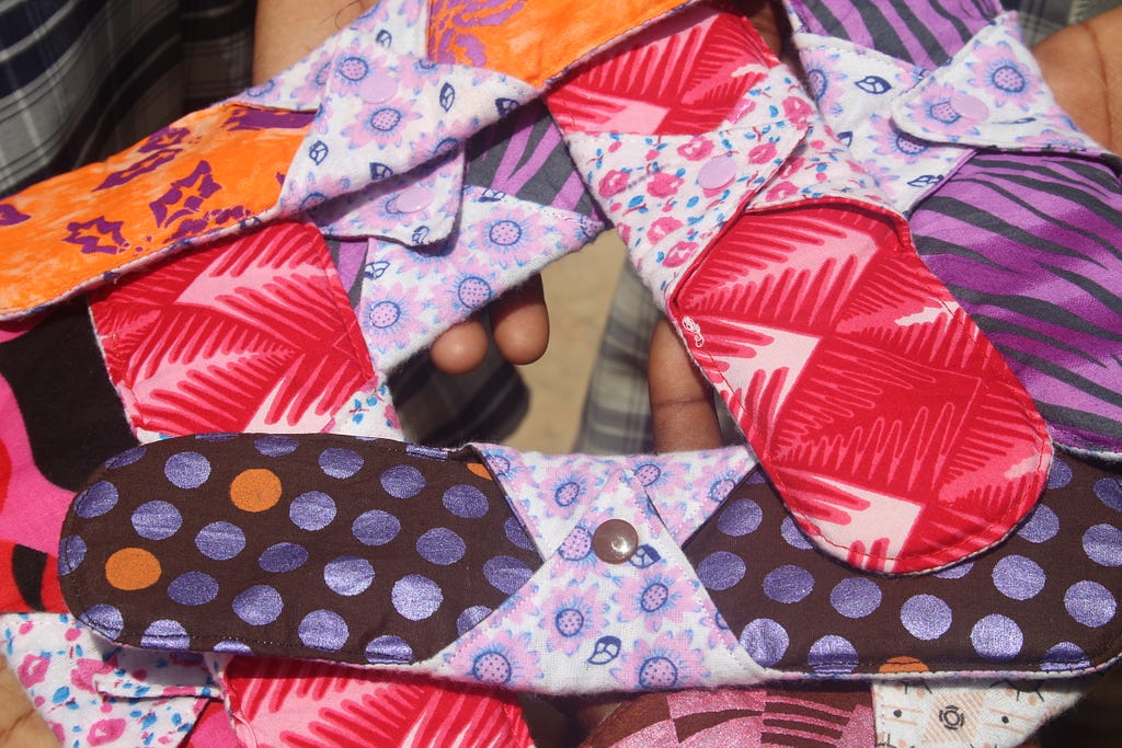 Colorful reusable menstrual pads