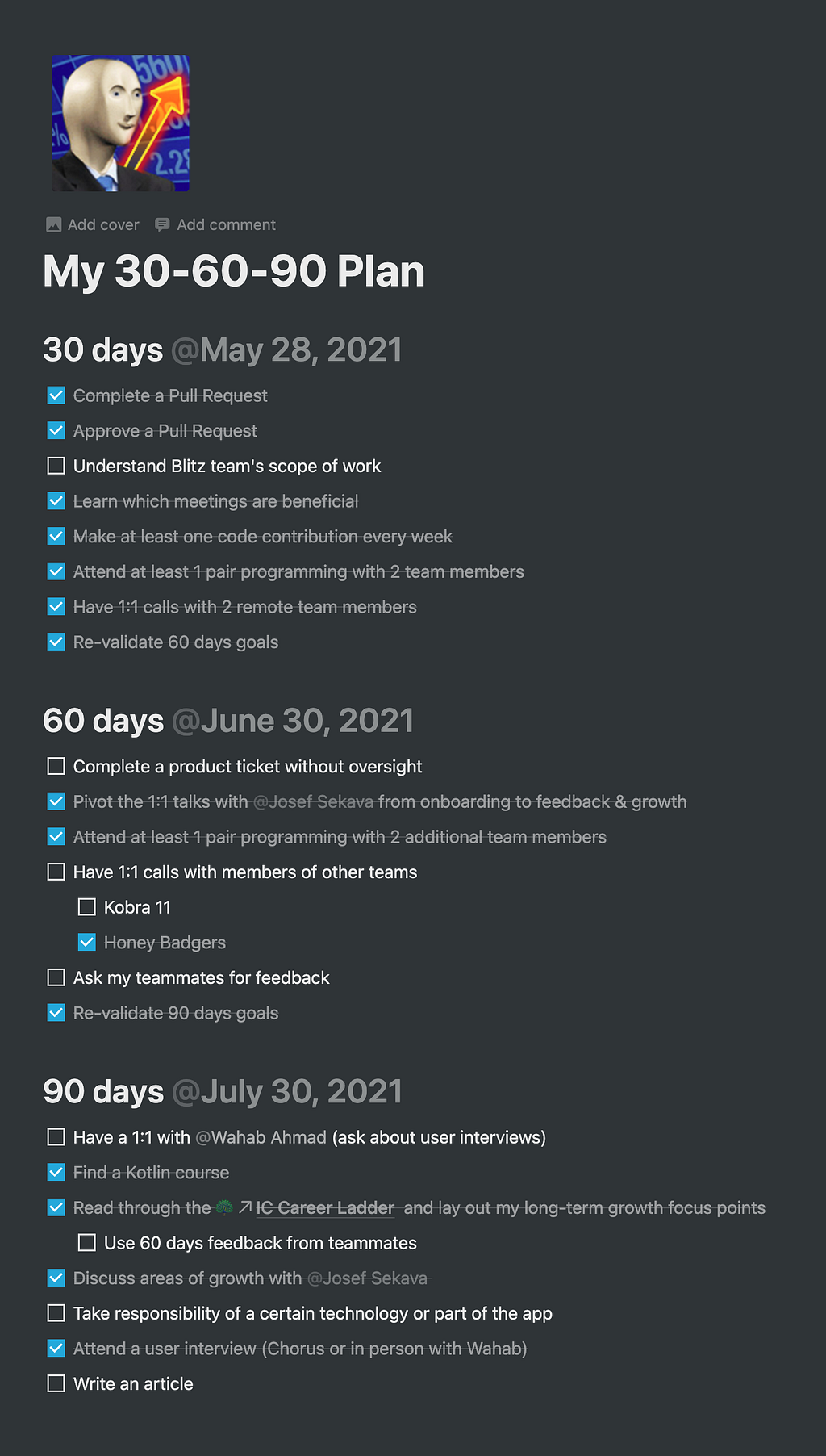 My 30–60–90 plan at Productboard