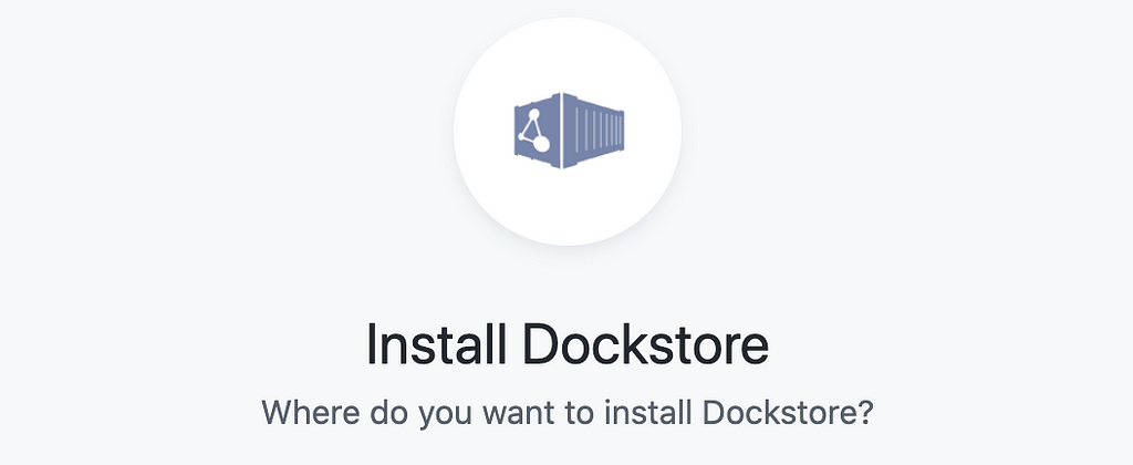 Cropped screenshot of the GitHub App installation webpage. It reads "Install Dockstore" followed by "Where do you want to install Dockstore?"