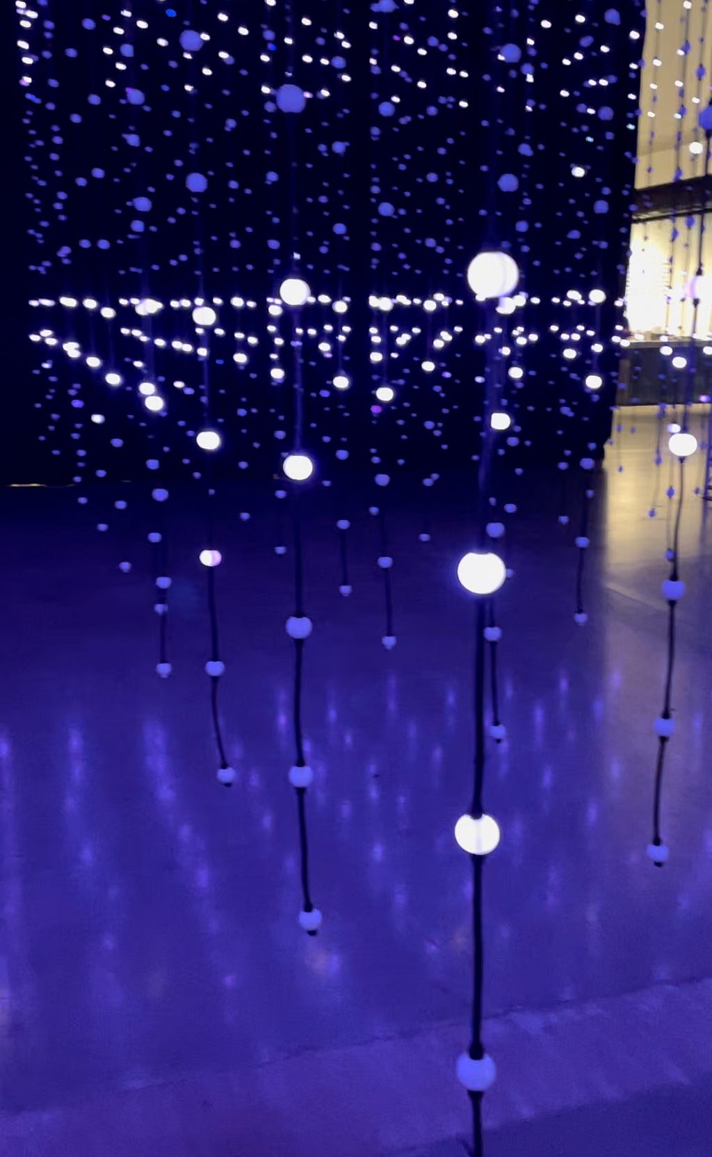 String light exhibit at Wonderspaces