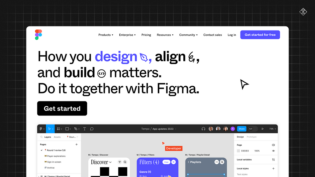 Image containing a screenshot of Figma home page.