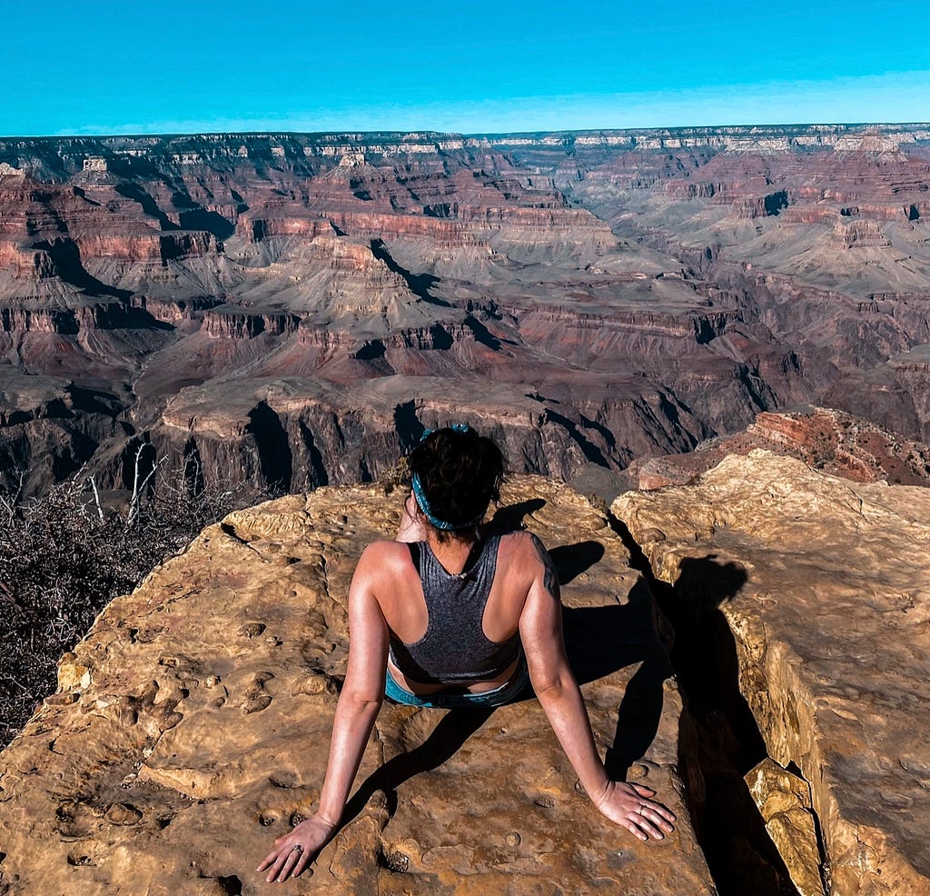 Author is looking out at the Grand Canyon