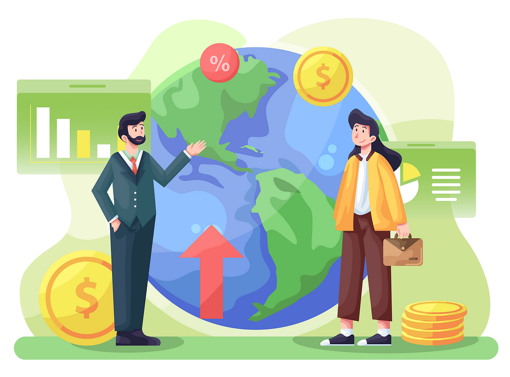 global economy, illustration used under simple commercial license from Envato Elements