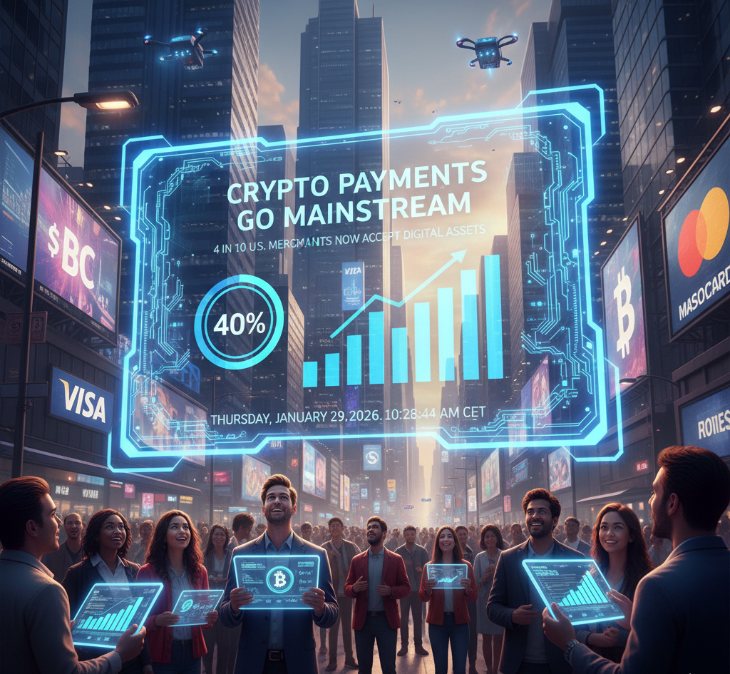 Crypto Payments Go Mainstream: 4 in 10 U.S. Merchants Now Accept Digital Assets