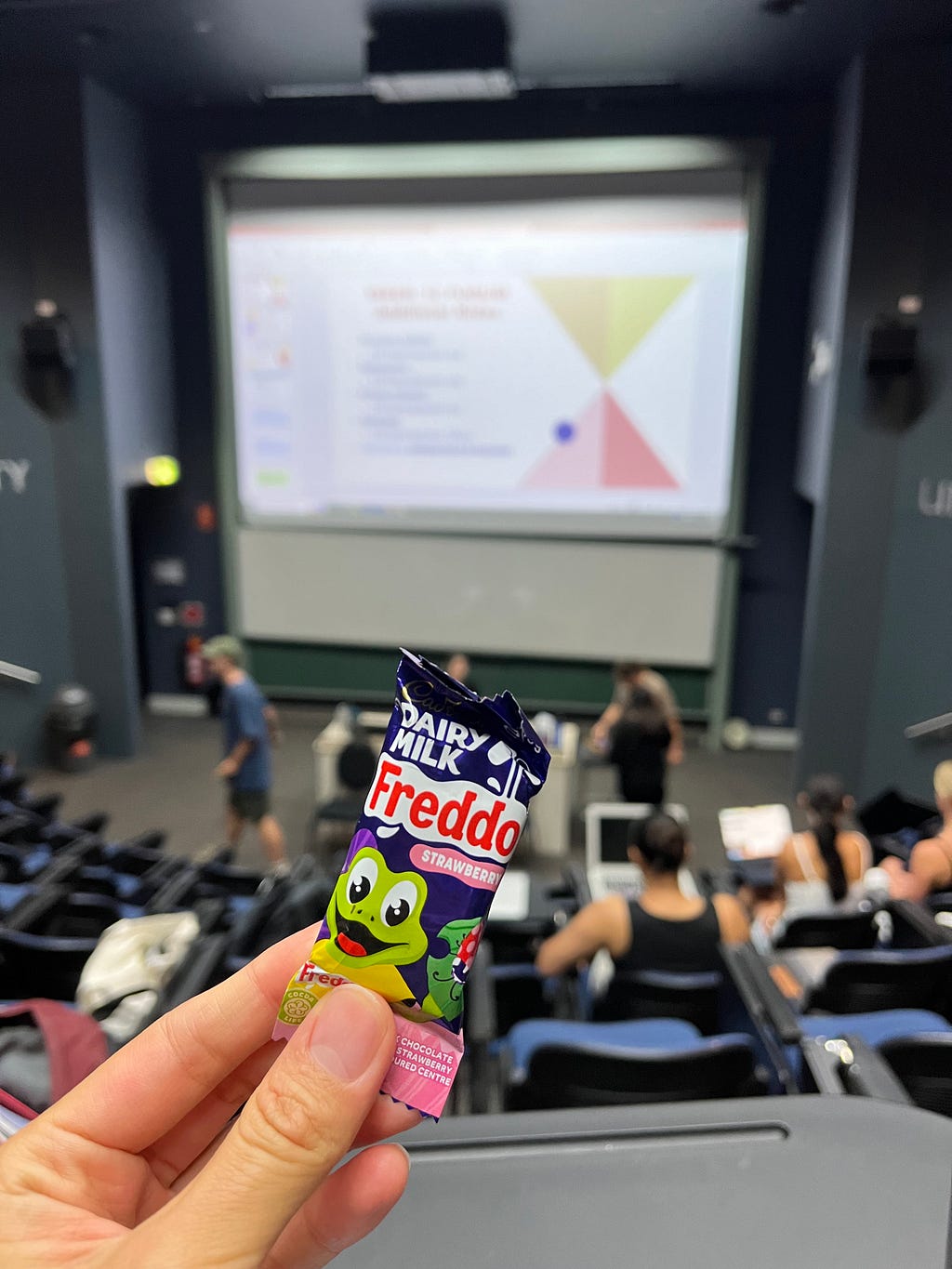 Received some chocolate from the prof at the final forum (lecture)