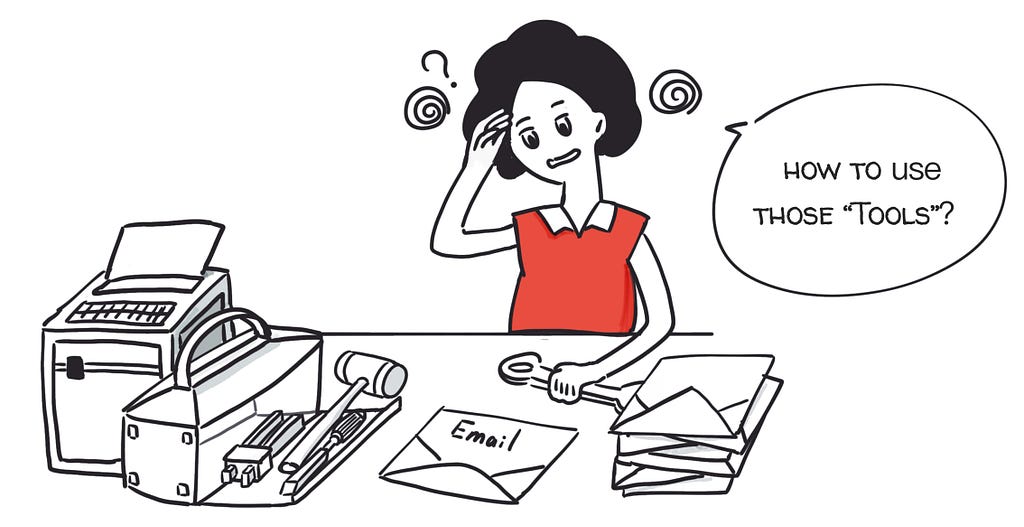 illustration on the problem: people feel stressed to email management