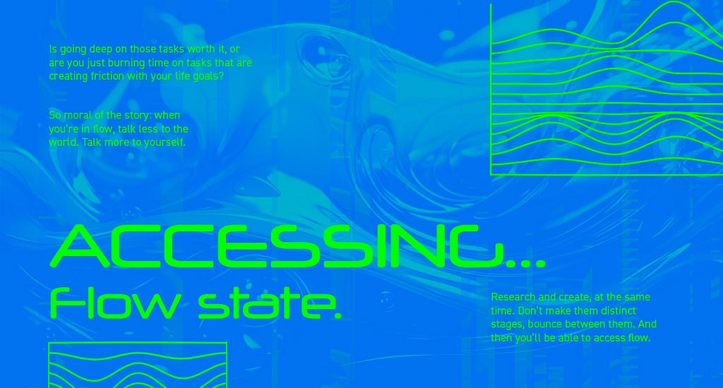 A banner image with waves and quotes from the article in a saturated green font on a deep blue background appearing computerised and futuristic