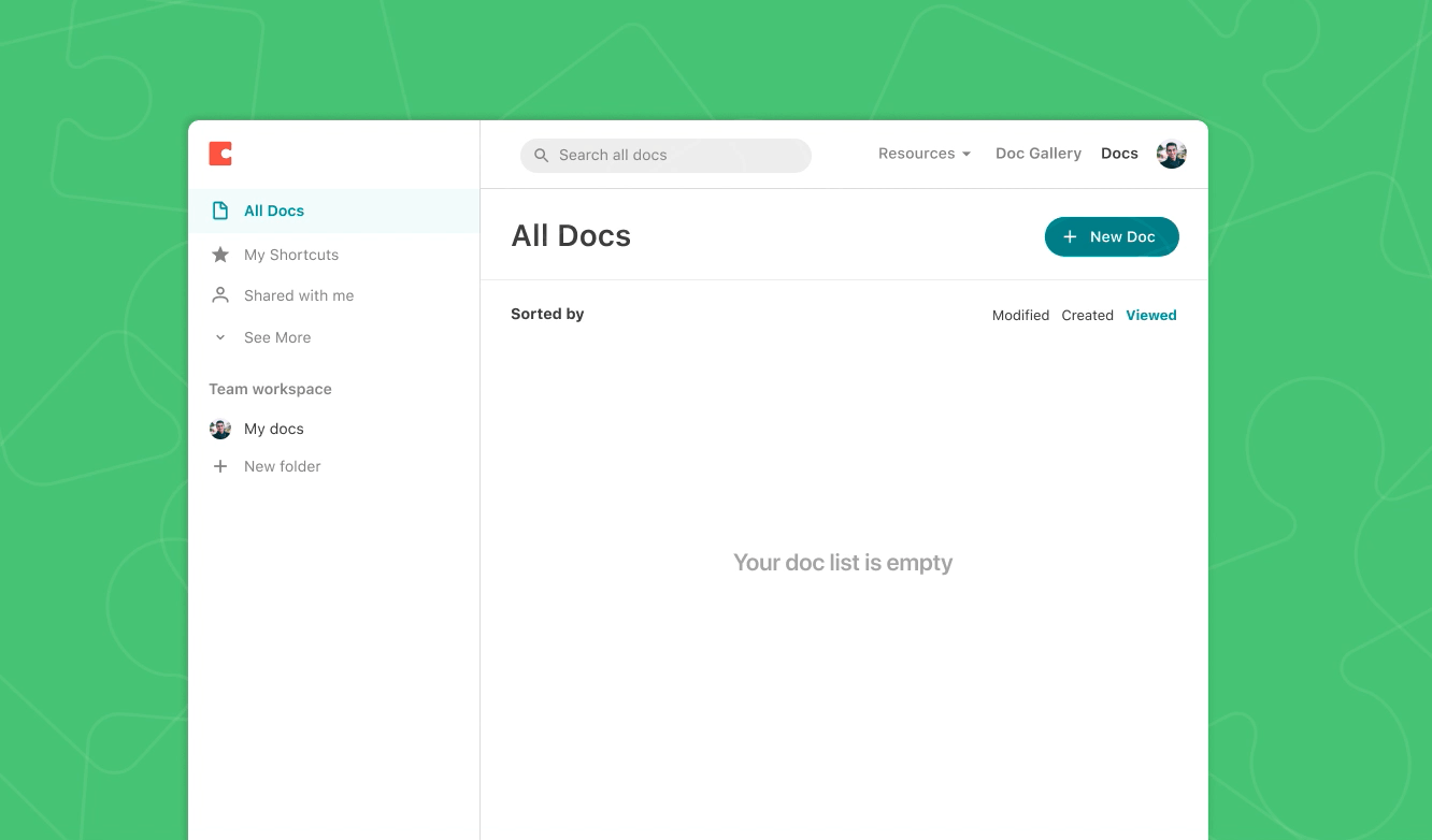 Docs across your team in All Docs