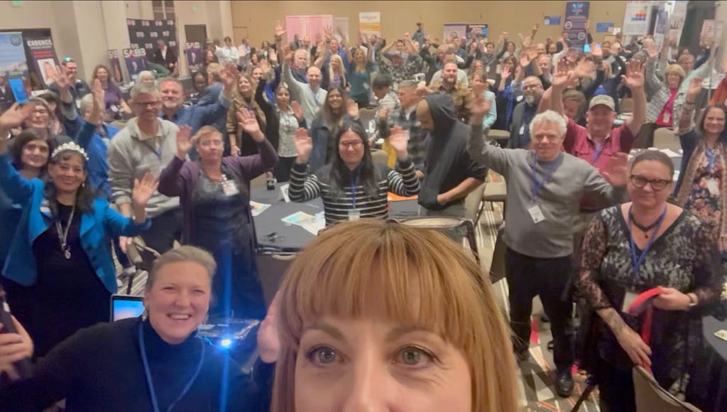 Vanessa Raymond and audience at the Achieve Biz Explosion Connect & Collaborate Conference Denver, CO, February, 2025.
