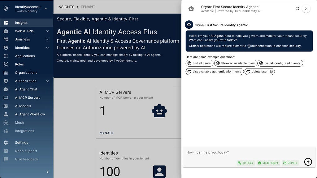 Agent AI Identity Access Plus | Oryon AI Agent