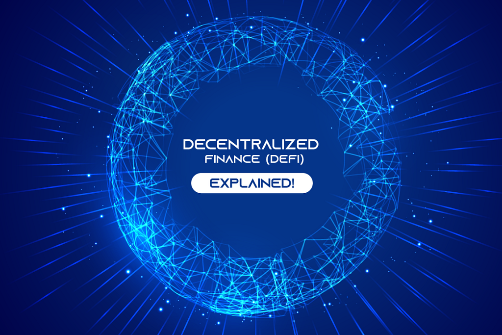 A shiny blue crystal ball with the words; Decentralised Finance (DeFi) Explained!