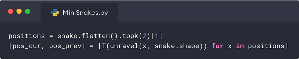 Code snippet, line 1–2