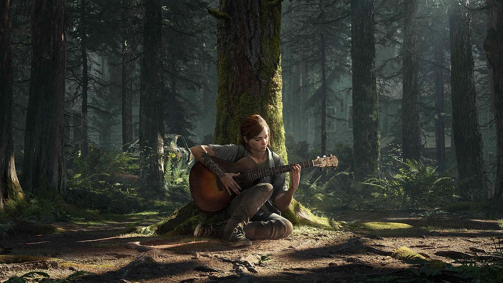 Ellie playing guitar.