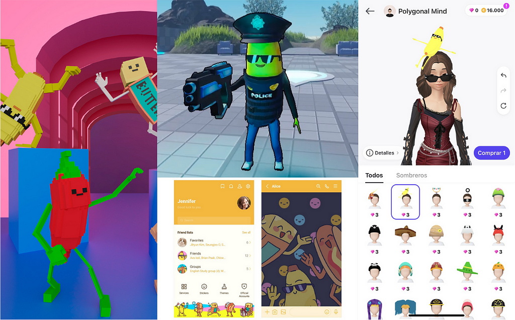 100Avatars in voxel, Cool Banana in Roblox, LINE theme and stickers, and Zepeto wearables
