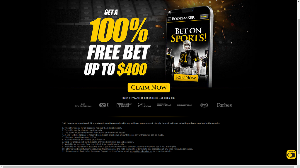 Bookmaker eu 100% free Bet up to $400 Promotions