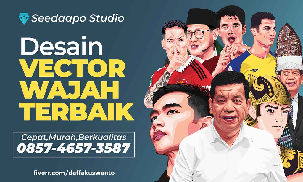 Jasa Vector Art Portrait Design, Hub 085–746–573–587