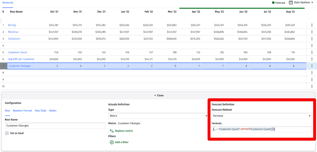 Mosaic Topline Planner walkthrough — customer changes forecast