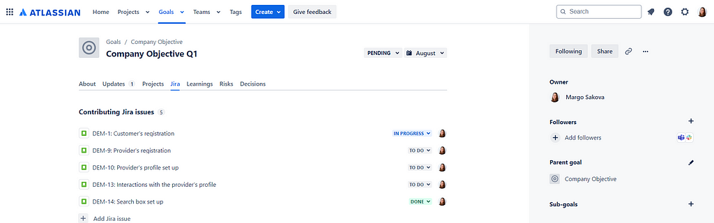 Jira Goals for OKRs