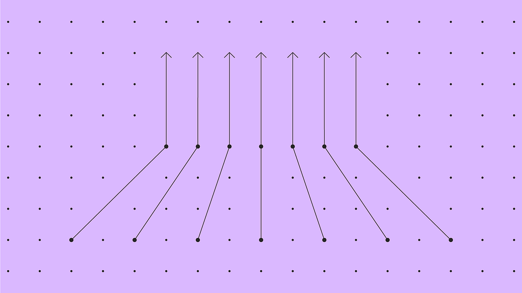 A purple illustration for IBM Design Principals