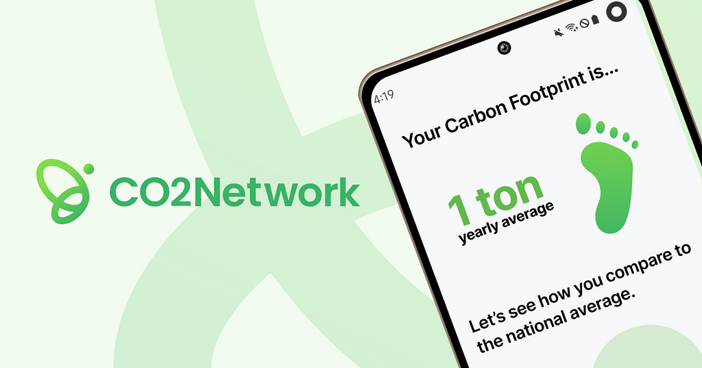 Promotional image of CO2Network’s upcoming app for individuals to easily offset their carbon emissions.