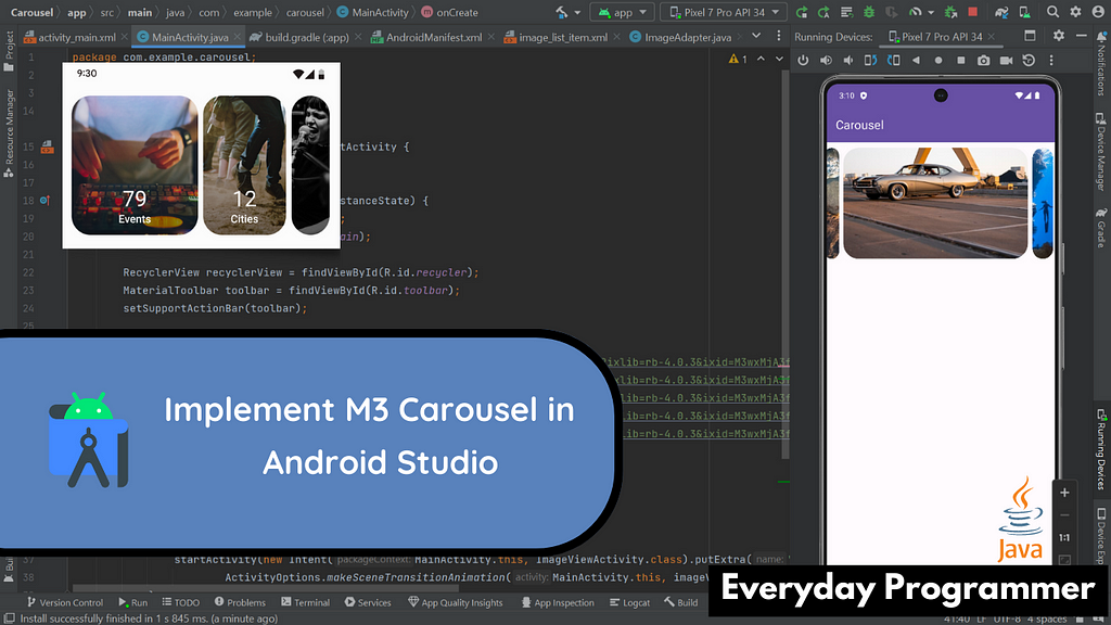 Implement M3 Carousel in Android Studio