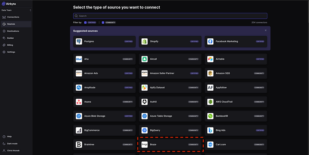 Airbyte Braze Source