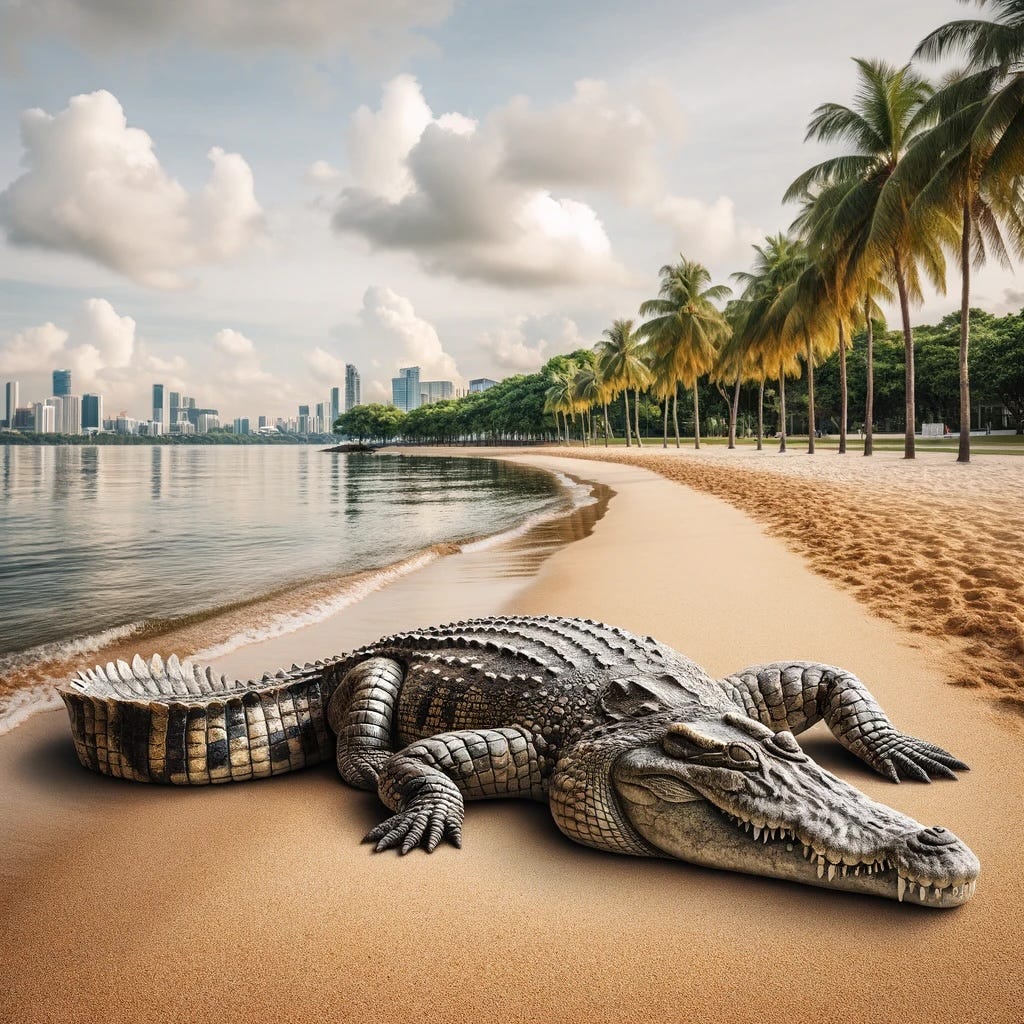 East Coast Park, saltwater crocodiles