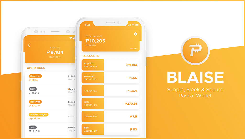 Blaise is a simple, sleek & secure Pascal wallet