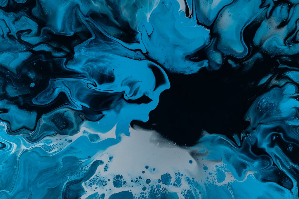 An abstract image of fluids mixing.