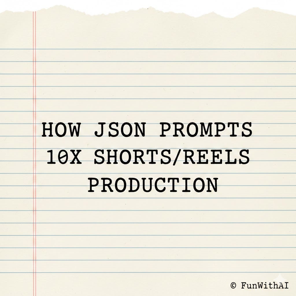 How JSON prompts 10x Shorts/Reels production: a complete content pipeline