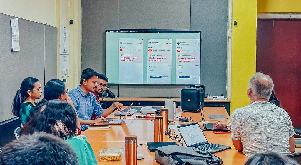 Our team presented our app to Professor Anirudha Joshi at IIT Bombay.