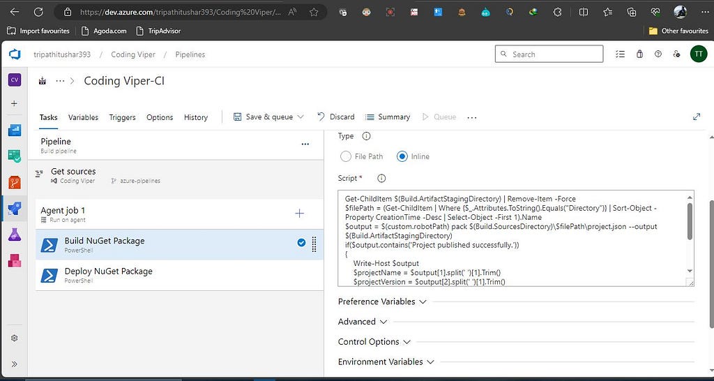 Task Sets for Azure pipeline