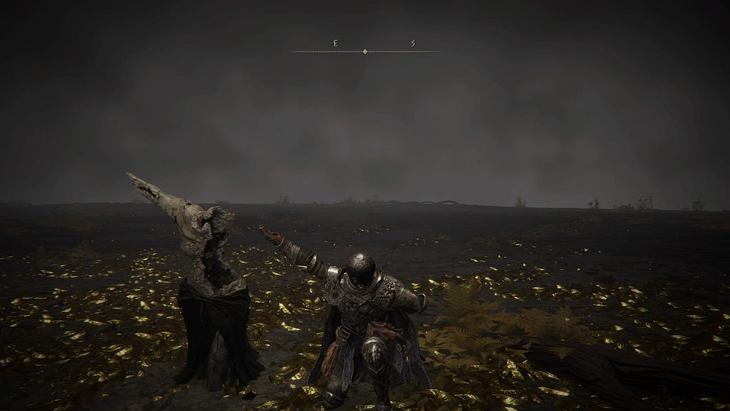 A prisoner dabbing by the corpse of a god.