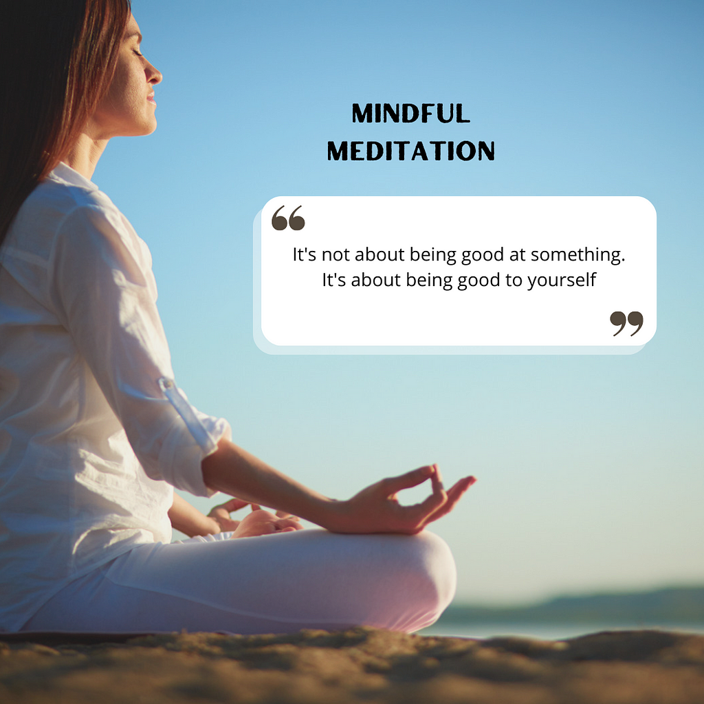 a girl sitting and doing her meditation with peacefully.