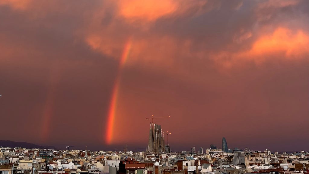 a rainbow in Barcelona