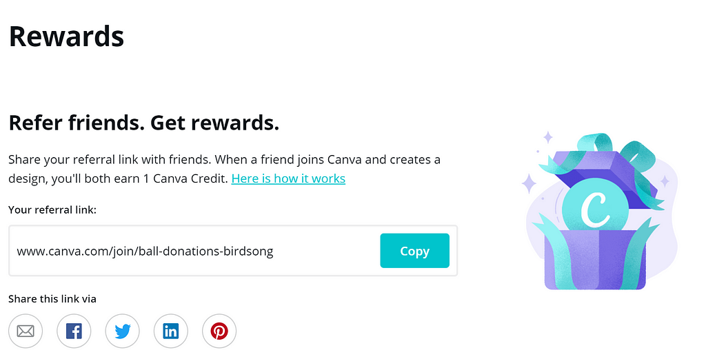 Canva Credits Referral Rewards Program Free